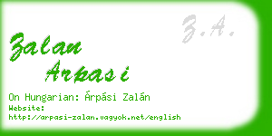 zalan arpasi business card